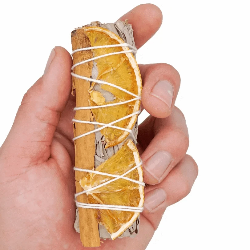 Faiza Naturals White Sage, Orange, & Cinnamon Smudge Stick β Premium Hand-Tied Cleansing Bundle πΏπβ¨