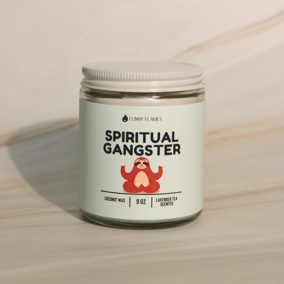 Funny Flames Candle Co - Les Creme Spiritual Gangster - Funny Candle Co, Lavender Tea Scented