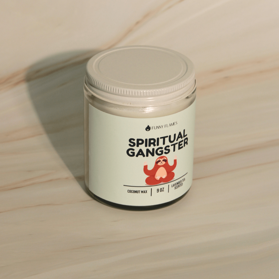 Funny Flames Candle Co - Les Creme Spiritual Gangster - Funny Candle Co, Lavender Tea Scented