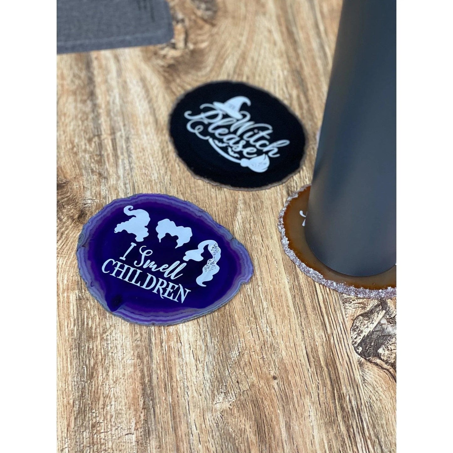 i_did Coaster Personalized Engraved Agate Slice Coaster for Halloween