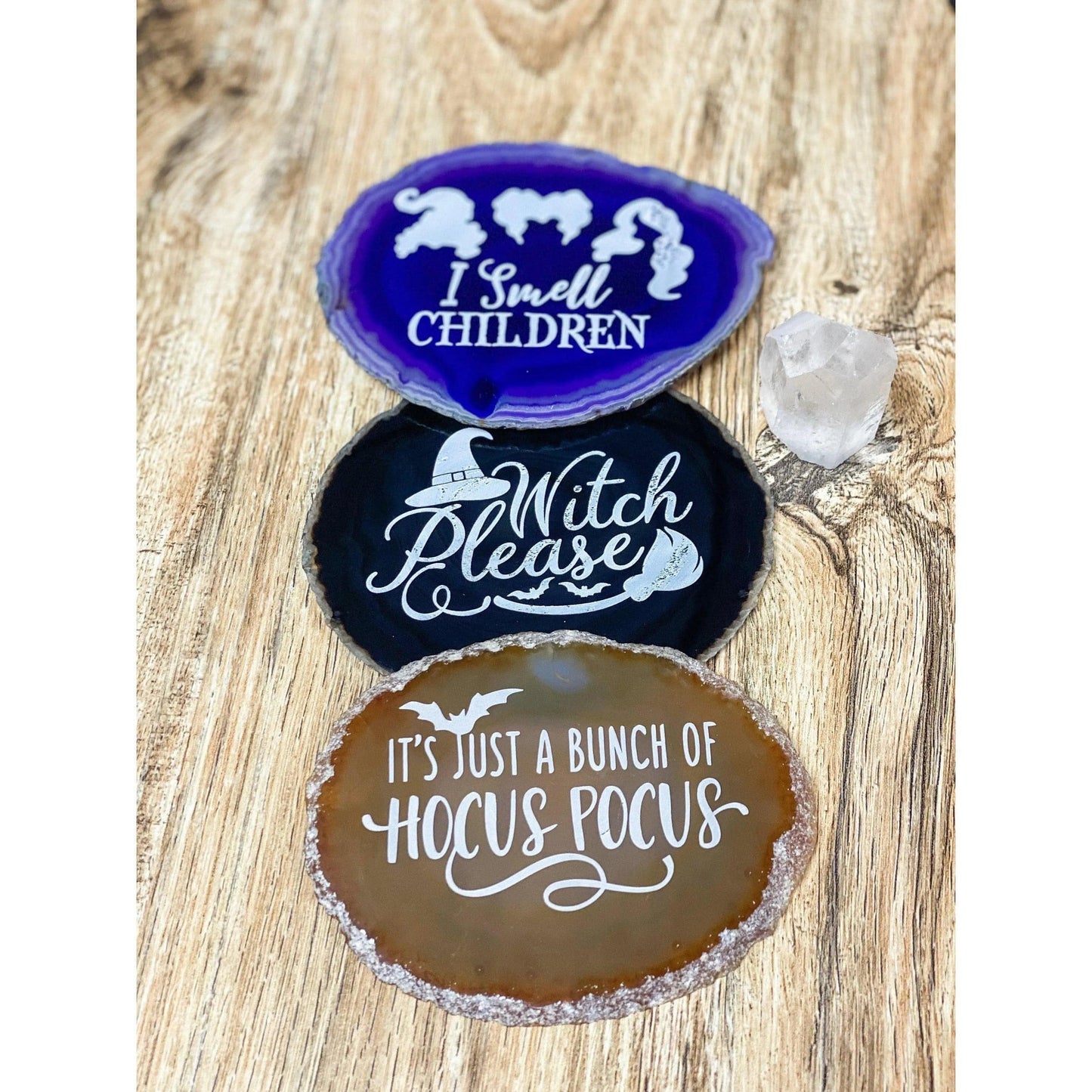 i_did Coaster Personalized Engraved Agate Slice Coaster for Halloween