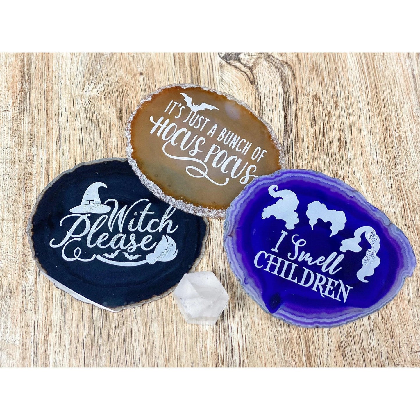 i_did Coaster Personalized Engraved Agate Slice Coaster for Halloween