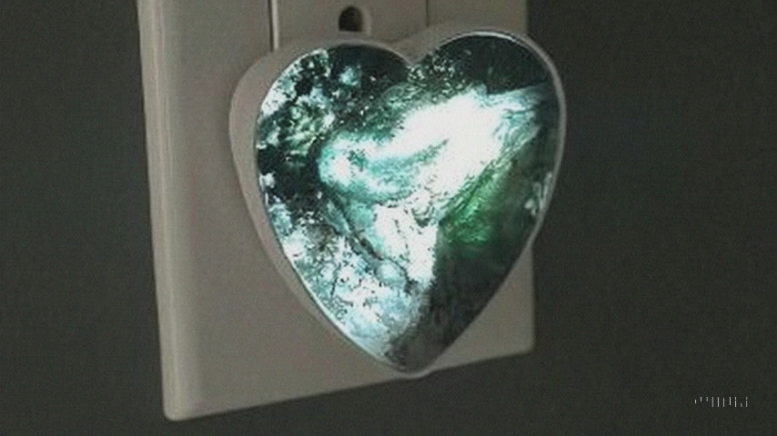 Moss Agate Heart Nightlight – Natural Crystal Home Decor