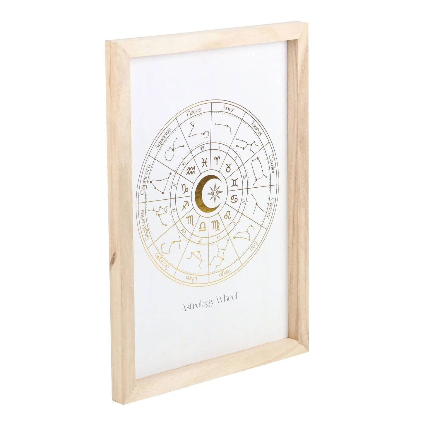 Something Different Wholesale Off White Astrology Wheel Framed Zodiac Wall Art Print