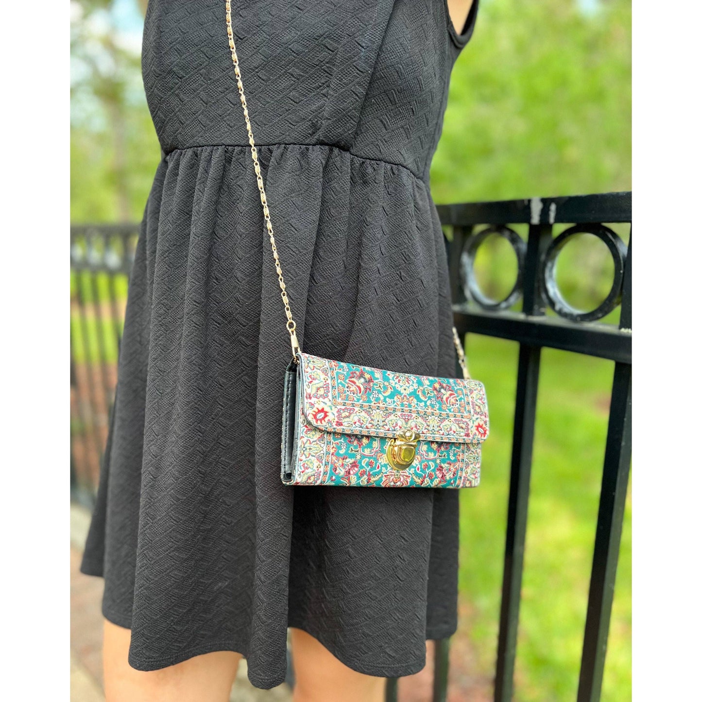 Umays Boho Small Green Shoulder Bag, Boho Crossbody Bag