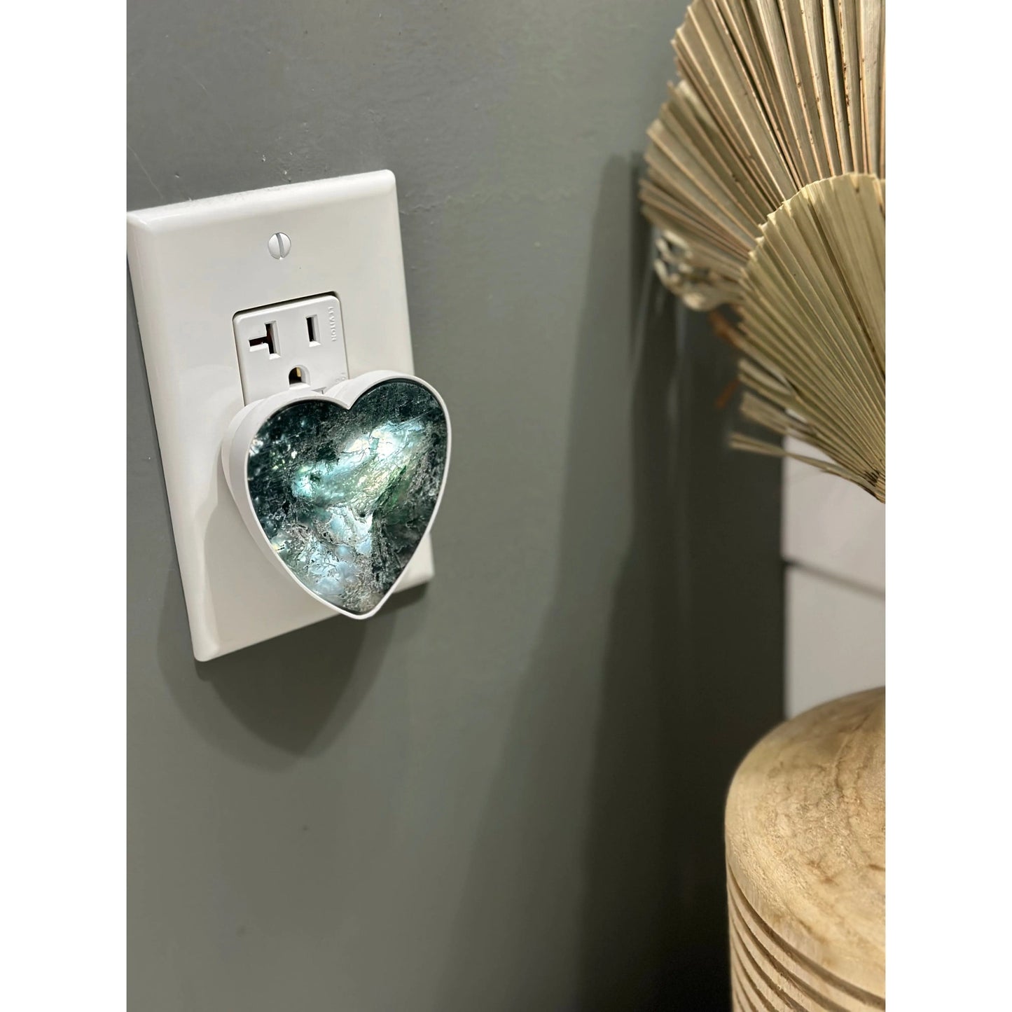 Unearthed Vibes Introducing Our Moss Agate Heart Nightlight
