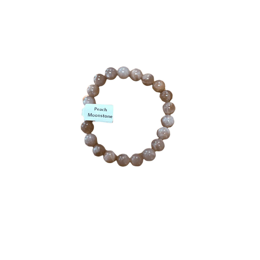 Unearthed Vibes Jewlery Buy Polished Peach Moonstone Bracelet - Elegant Healing Stone | Perfect Gift for Love and Wellness