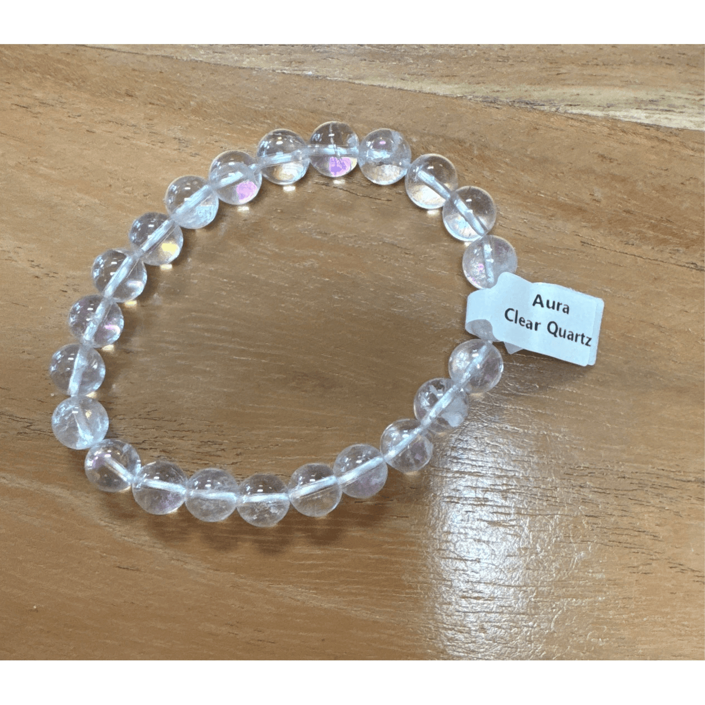 Unearthed Vibes Jewlery Polished Aura Clear Quartz Bracelet - Elegant Healing Stone | Perfect Gift for Love and Wellness