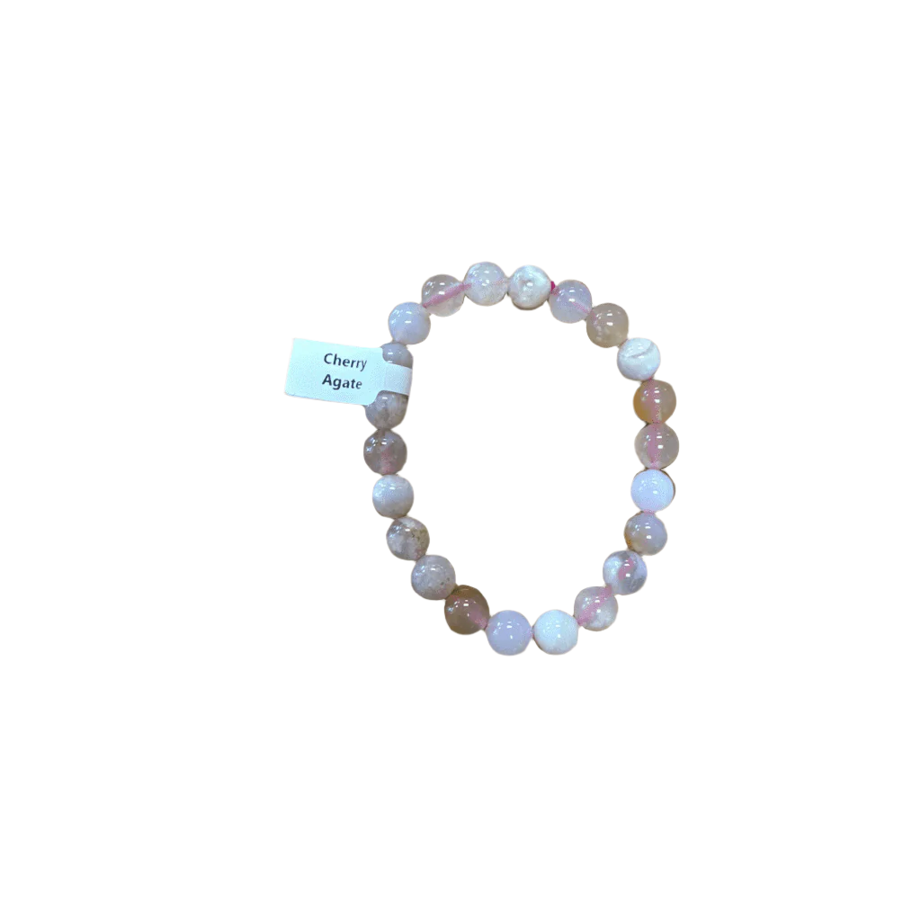Unearthed Vibes Jewlery Polished Cherry Agate Bracelet - Elegant Healing Stone | Perfect Gift for Love and Wellness