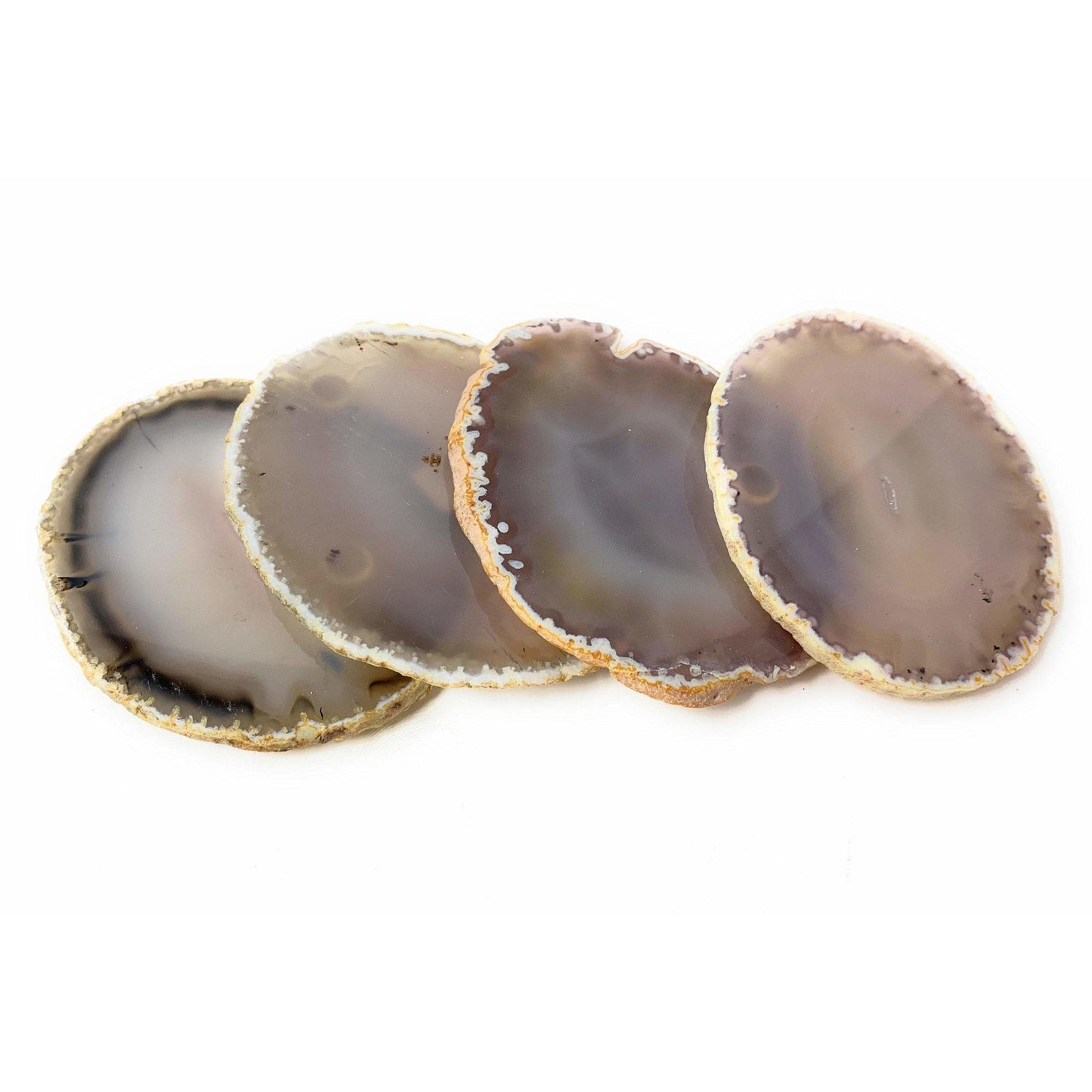 ETSY 8504 Coaster Tan/Beige/Gray Agate Slice Coasters | Neutral Colors | Agate Drink & Barware | Home Decor