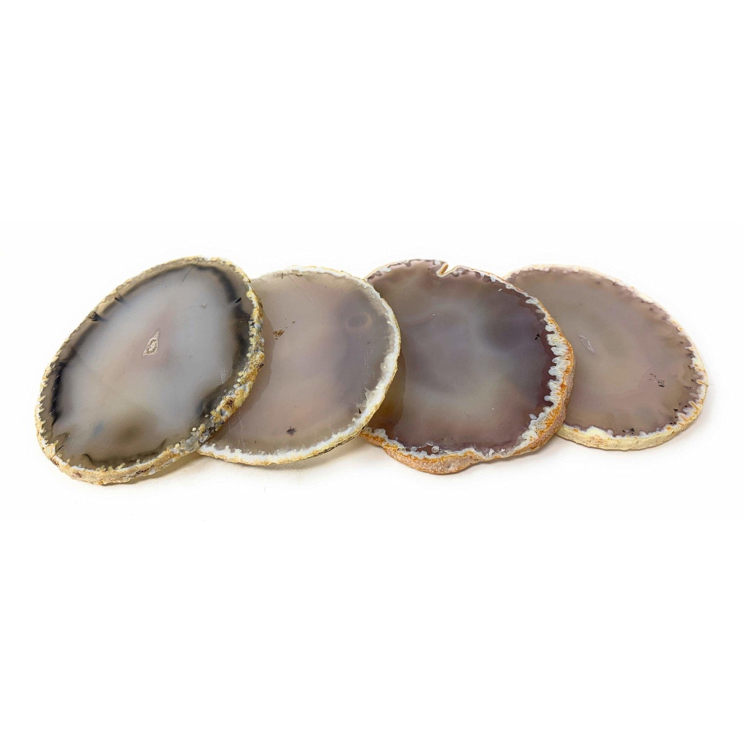 ETSY 8504 Coaster Tan/Beige/Gray Agate Slice Coasters | Neutral Colors | Agate Drink & Barware | Home Decor