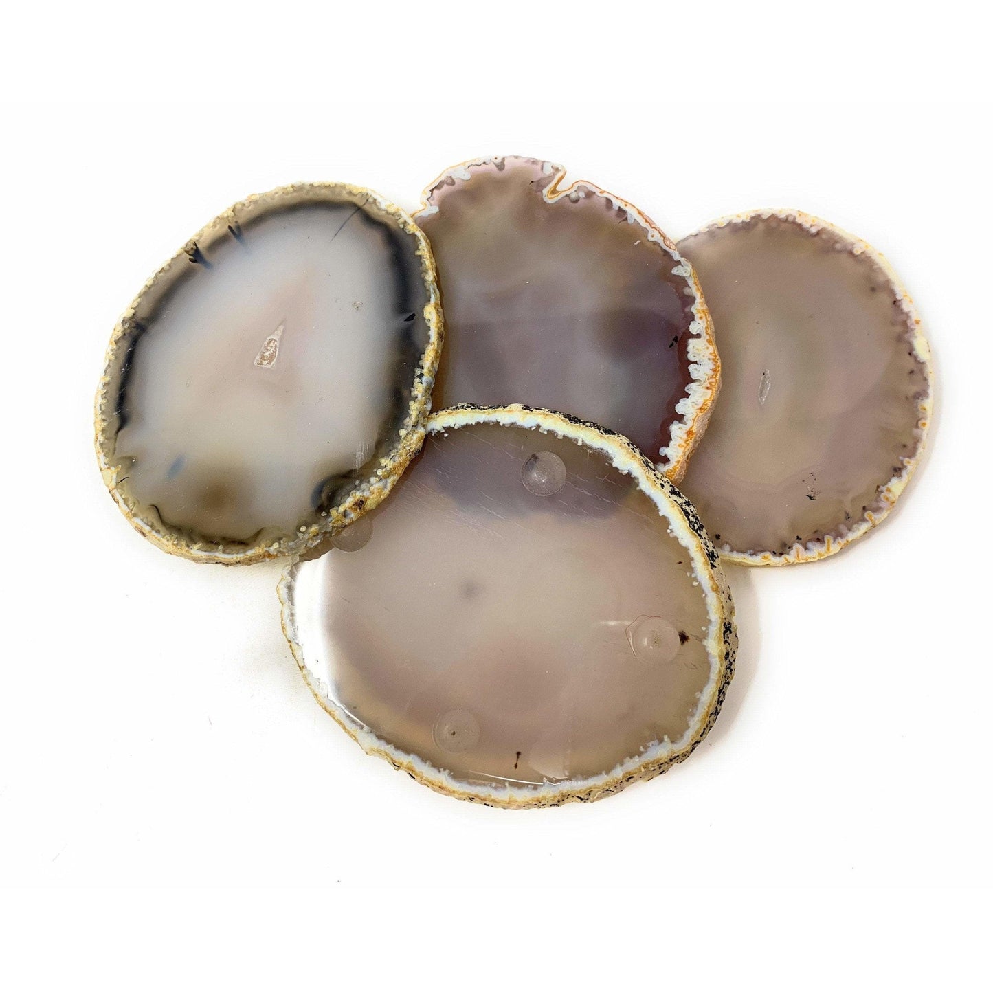 ETSY 8504 Coaster Tan/Beige/Gray Agate Slice Coasters | Neutral Colors | Agate Drink & Barware | Home Decor