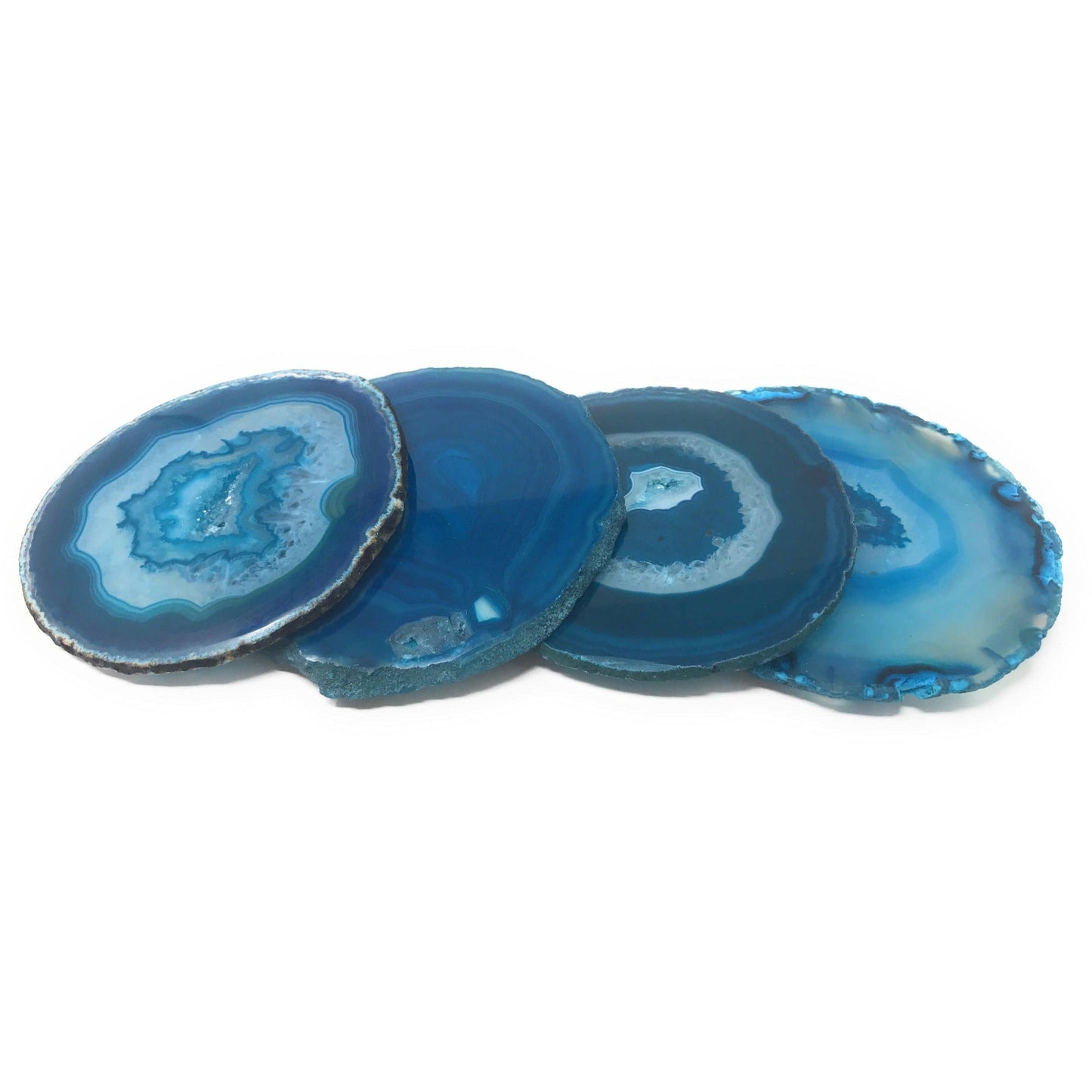 ETSY 8504 Coaster Teal Tone Agate Slice Coasters | Agate Drink & Barware | Home Decor