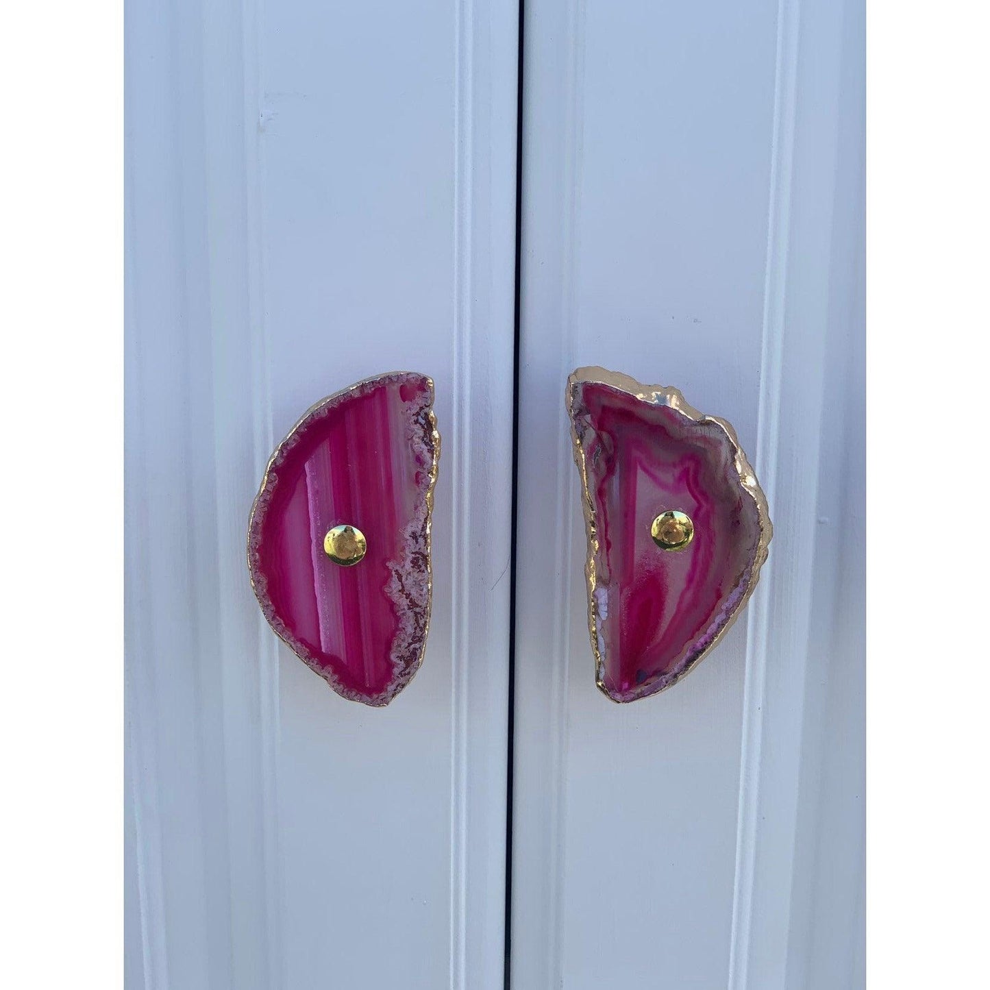 ETSY 8504 Pink Dot Agate Knob