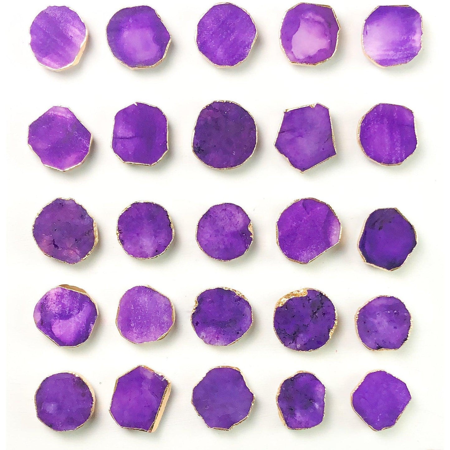 ETSY 8504 Purple Quartz Crystal with Gold Rim (Natural Gemstone)