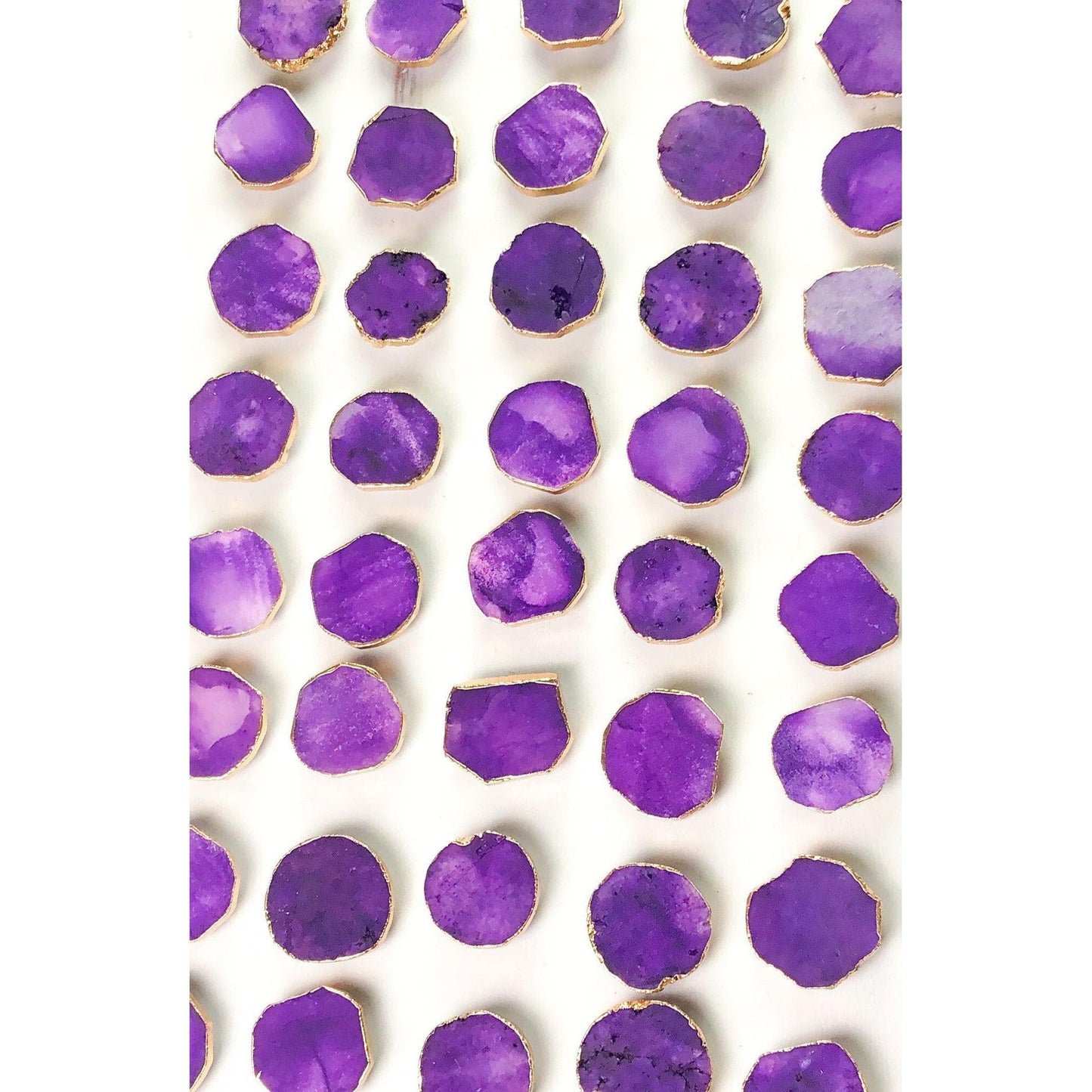 ETSY 8504 Purple Quartz Crystal with Gold Rim (Natural Gemstone)