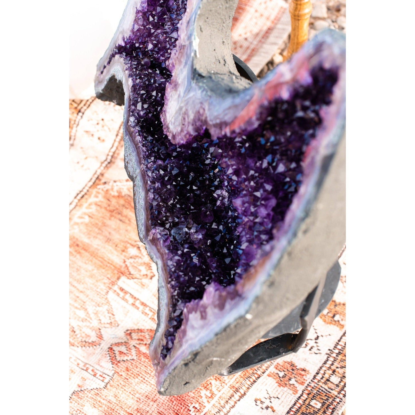 ETSY 8504 Sold out Amethyst Wings on a Metal Stand | Raw Amethyst Crystal | Home or Office Decor