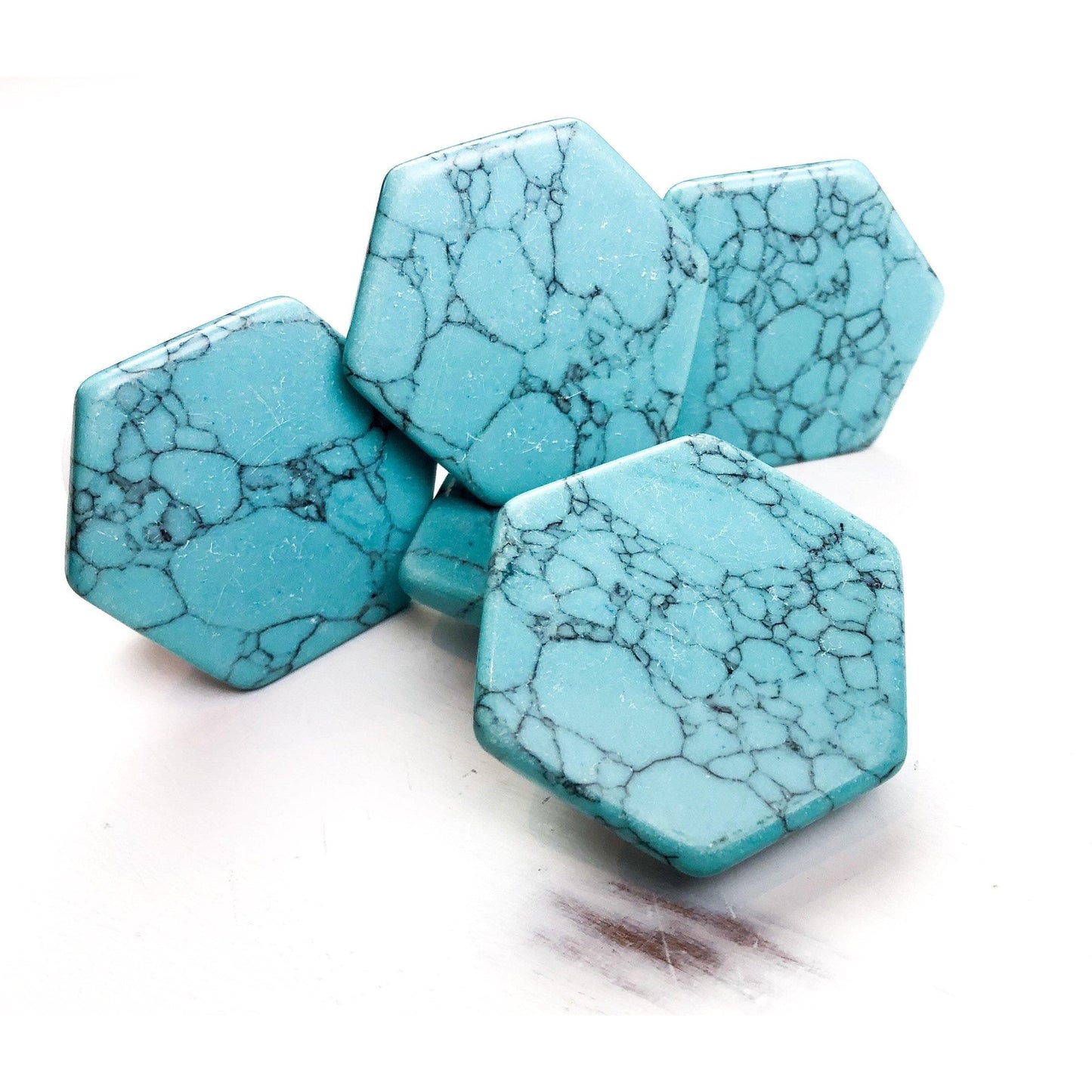 ETSY 8504 Turquoise Hexagon Crystal Phone Stand