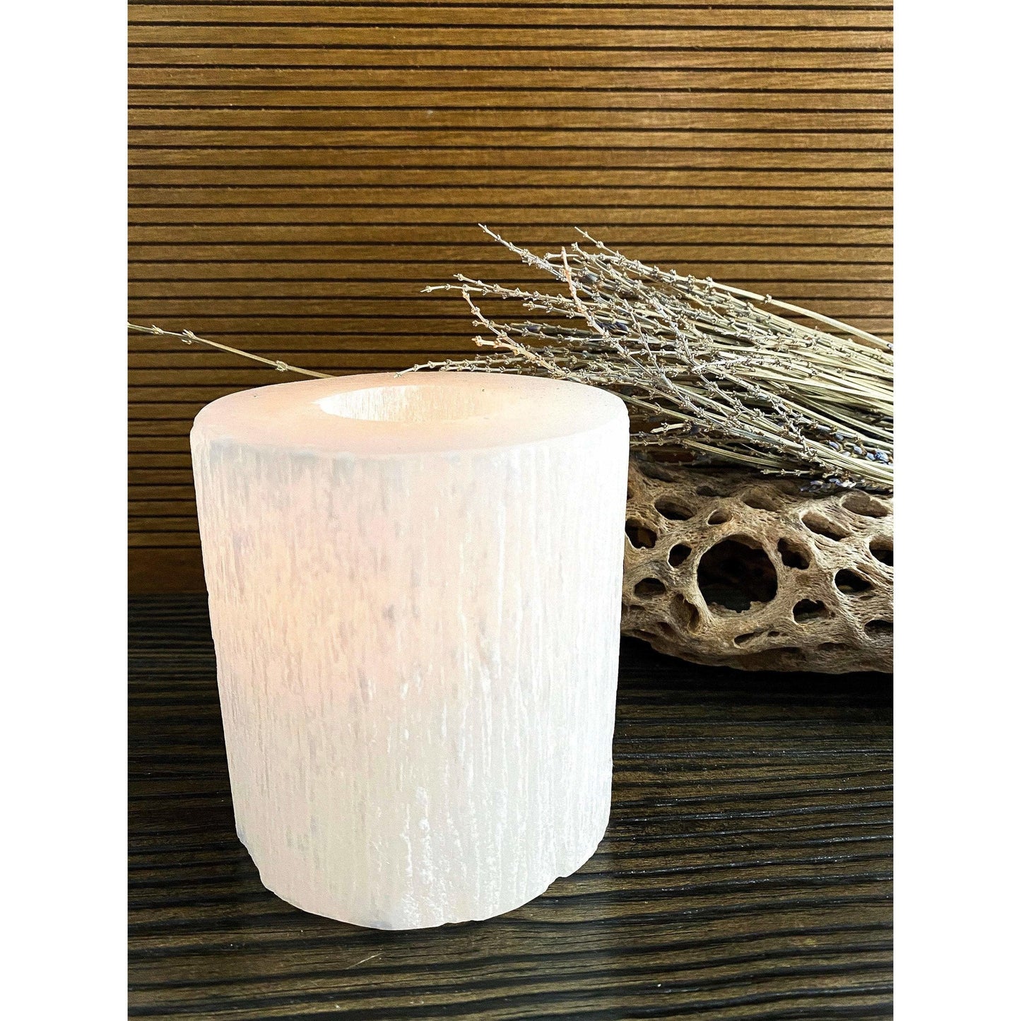 ETSY 8504 White Selenite Crystal Flat Candle Holder | Home Decor | Great Gift
