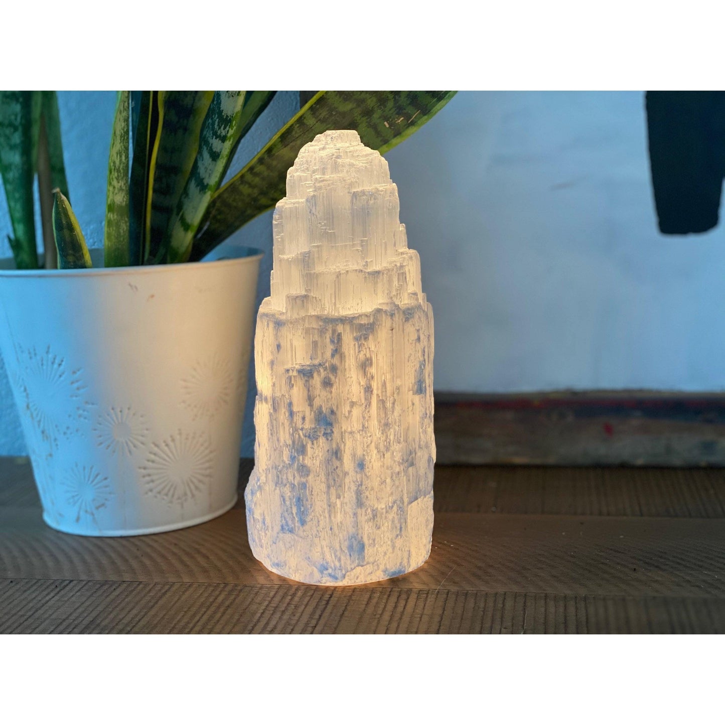 ETSY 8504 White Selenite Crystal Layered Lamp Decor | Home Decor | Great Gift