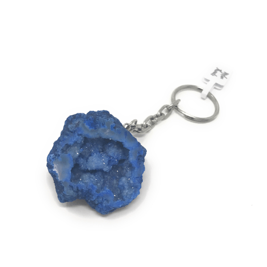 Melan Threads Blue MOM Crystal Macramé Keychain | BOHO | Pick a color | Blue Pink Purple Teal Tan / Clear