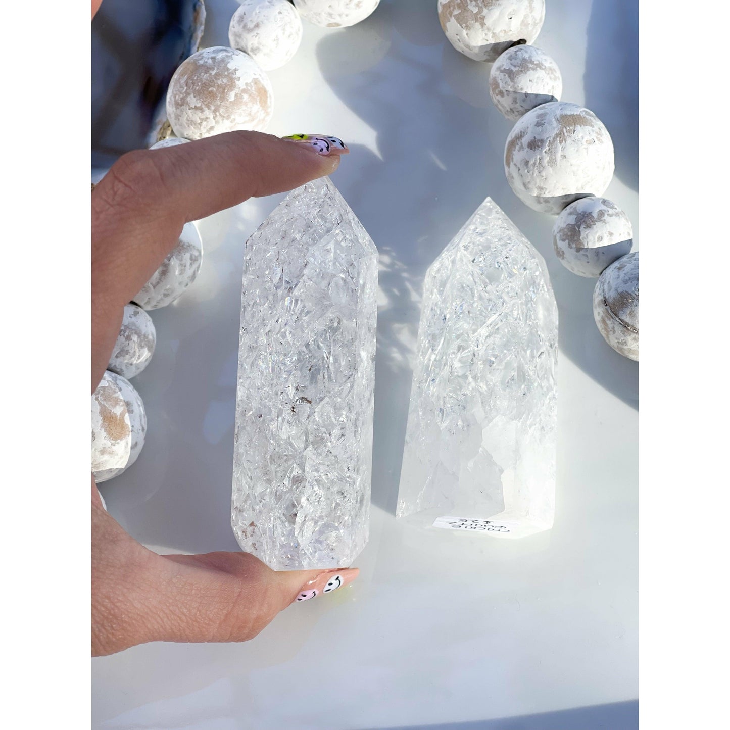 Melan Threads Crackle Quartz Tower