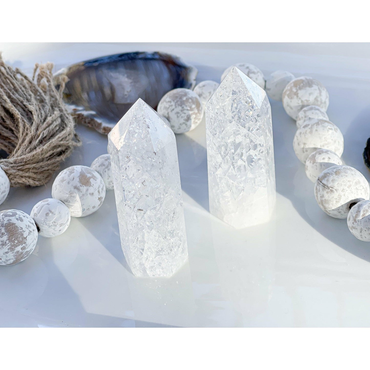Melan Threads Crackle Quartz Tower