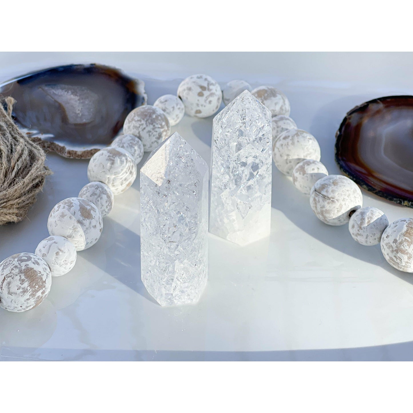 Melan Threads Crackle Quartz Tower