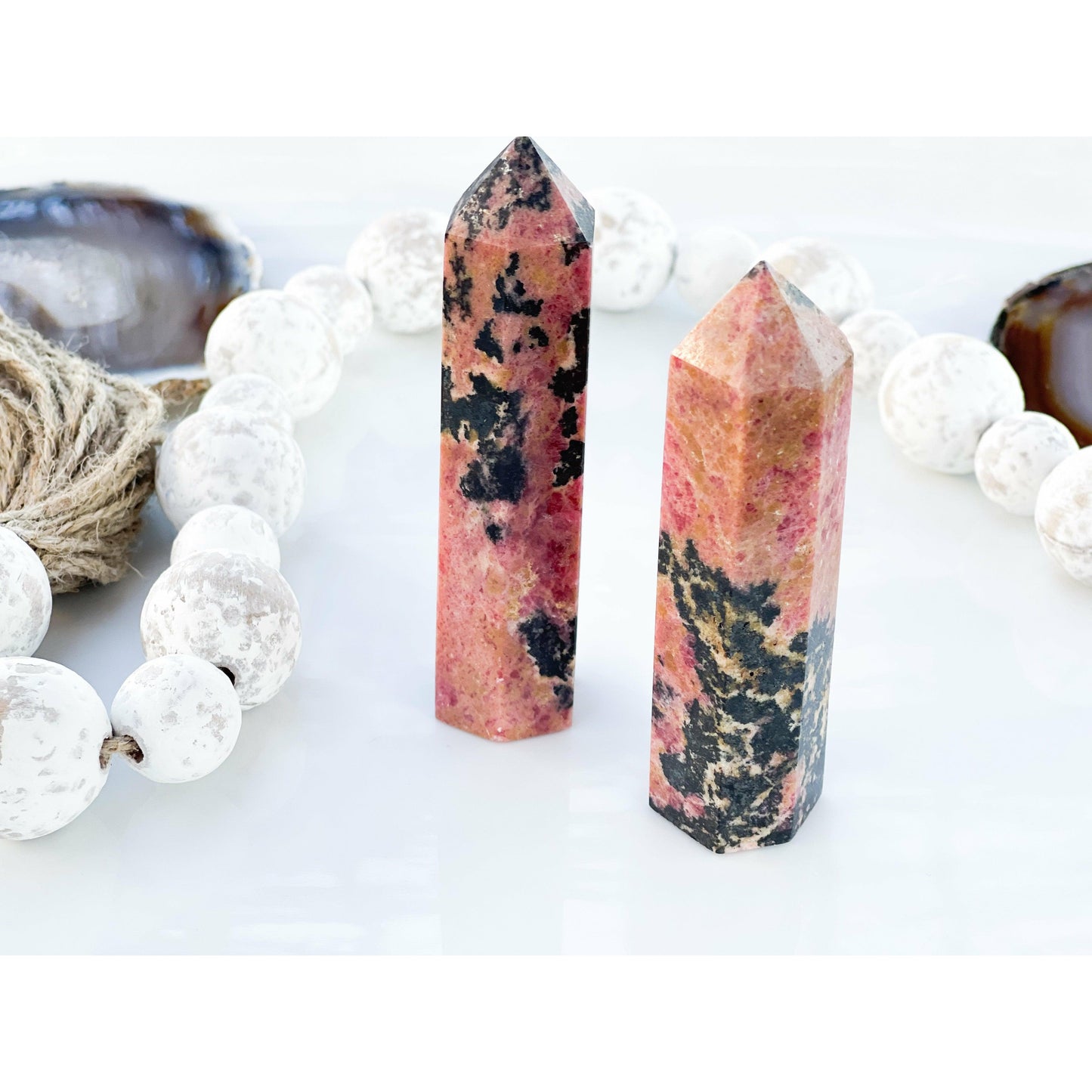 Melan Threads Rhodonite Tower