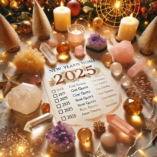  New Year’s resolutions, crystal goals, manifesting with crystals, citrine, rose quartz
