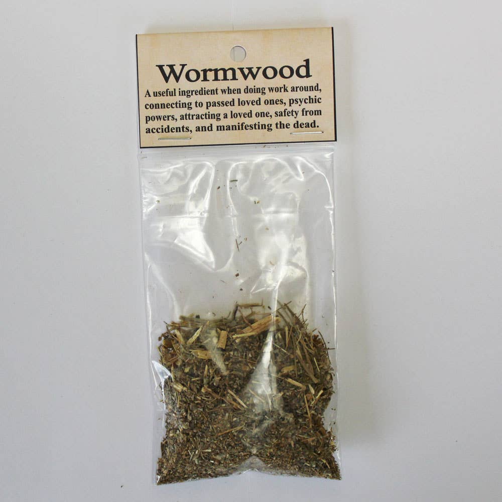 Wormwood dried herb 0.25 oz, loose cut herb for herbal bitters and ritual use