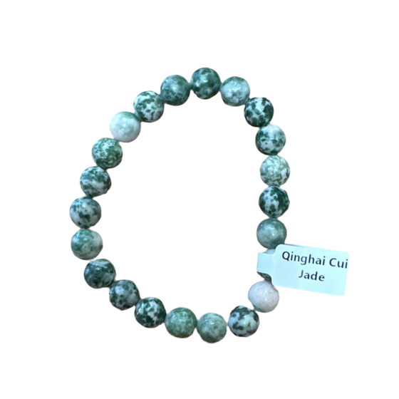 Qinghai Cui Jade Bracelet - Elegant Healing Stone | Perfect Gift for Love and Wellness