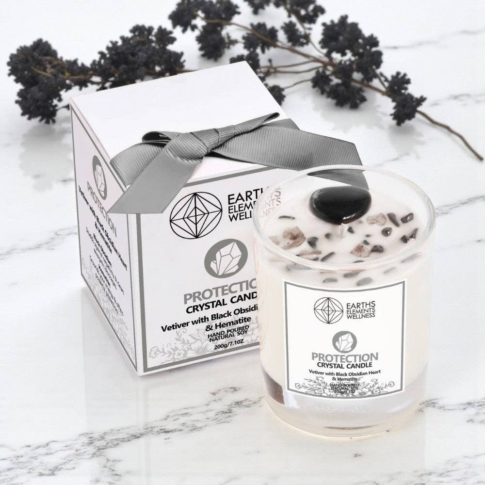 Crystal Candle, Protection - Unearthed Vibes