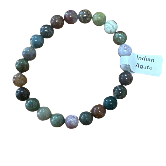 Polished Indian Agate Bracelet - Elegant Healing Stone | Perfect Gift for Love and Wellness