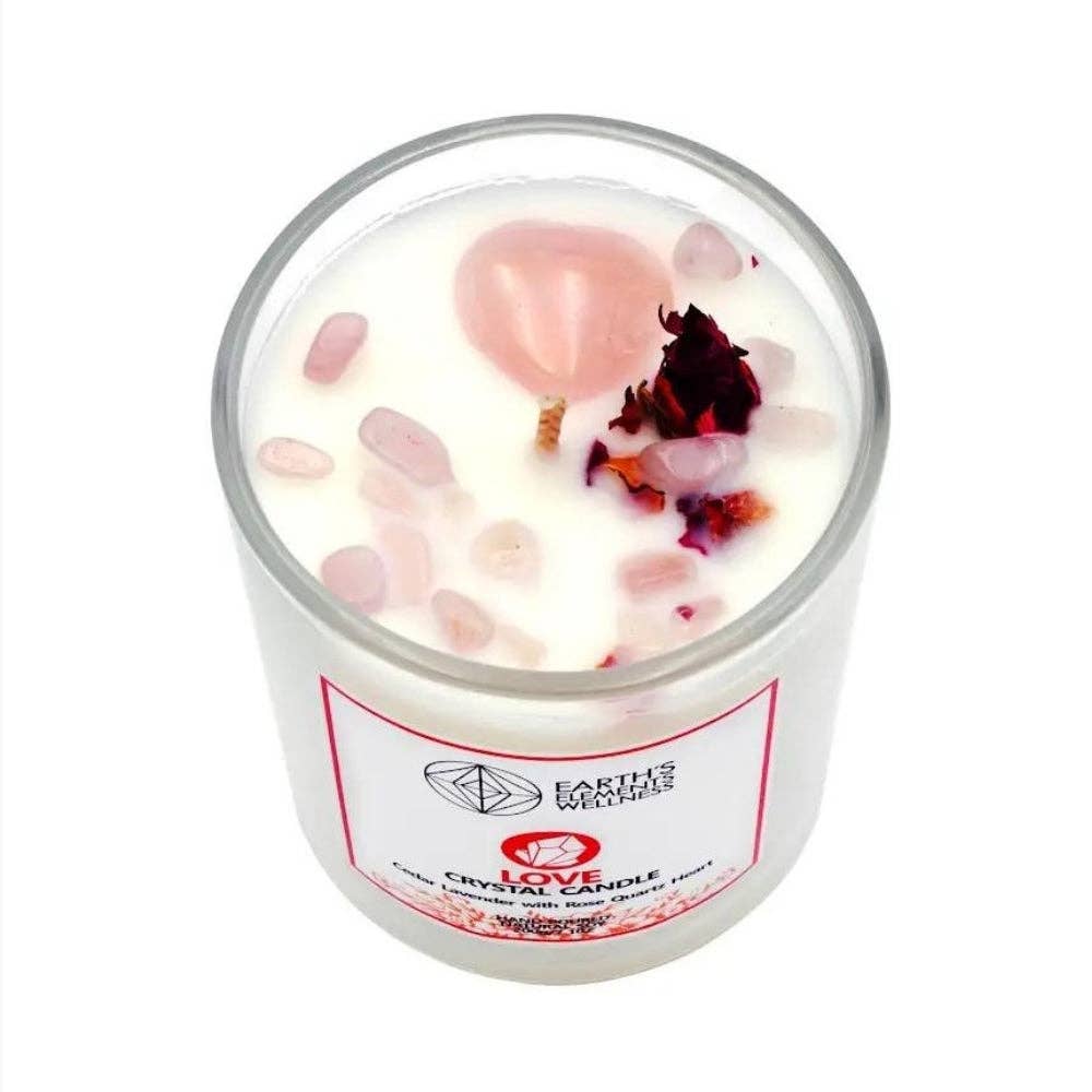 Crystal Candle, Love, view 2 - Unearthed Vibes
