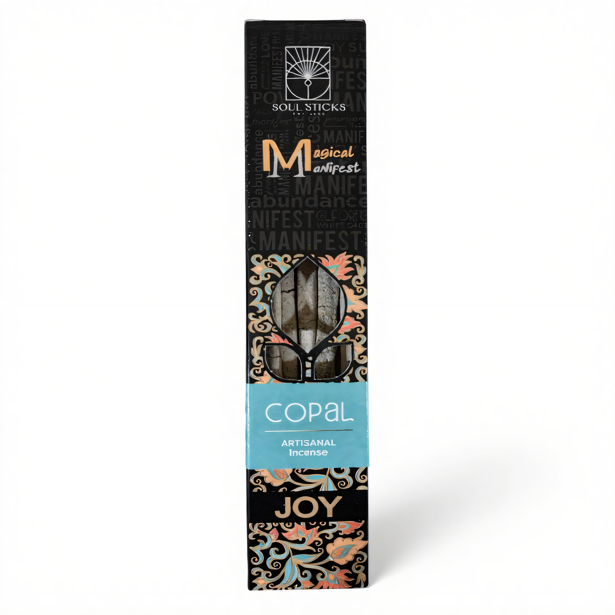 Magical Manifest copal incense sticks for joy, 6 thick bright resinous artisanal sticks