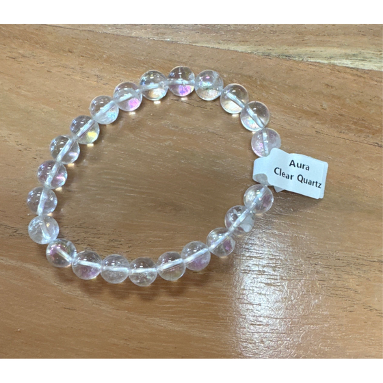 Buy Polished Aura Clear Quartz Bracelet - Elegant Healing Stone | Perfect Gift for Love and Wellness