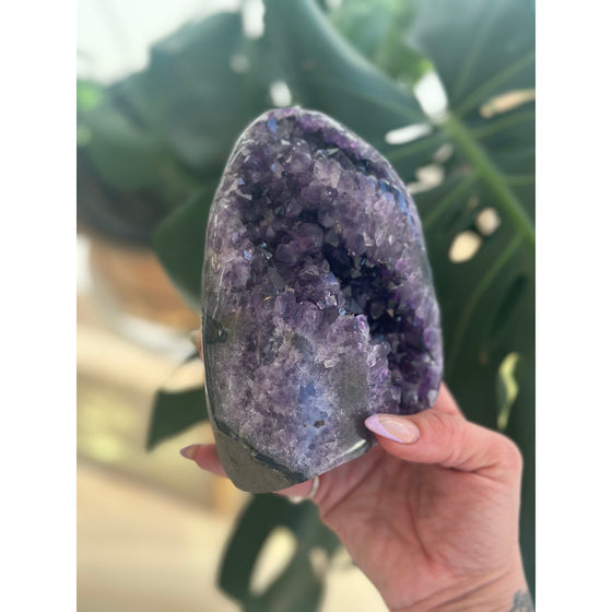 Buy Polished Amethyst Base - 2 lbs 10 oz | Purple Amethyst Crystal | Healing Stone | Perfect Gift