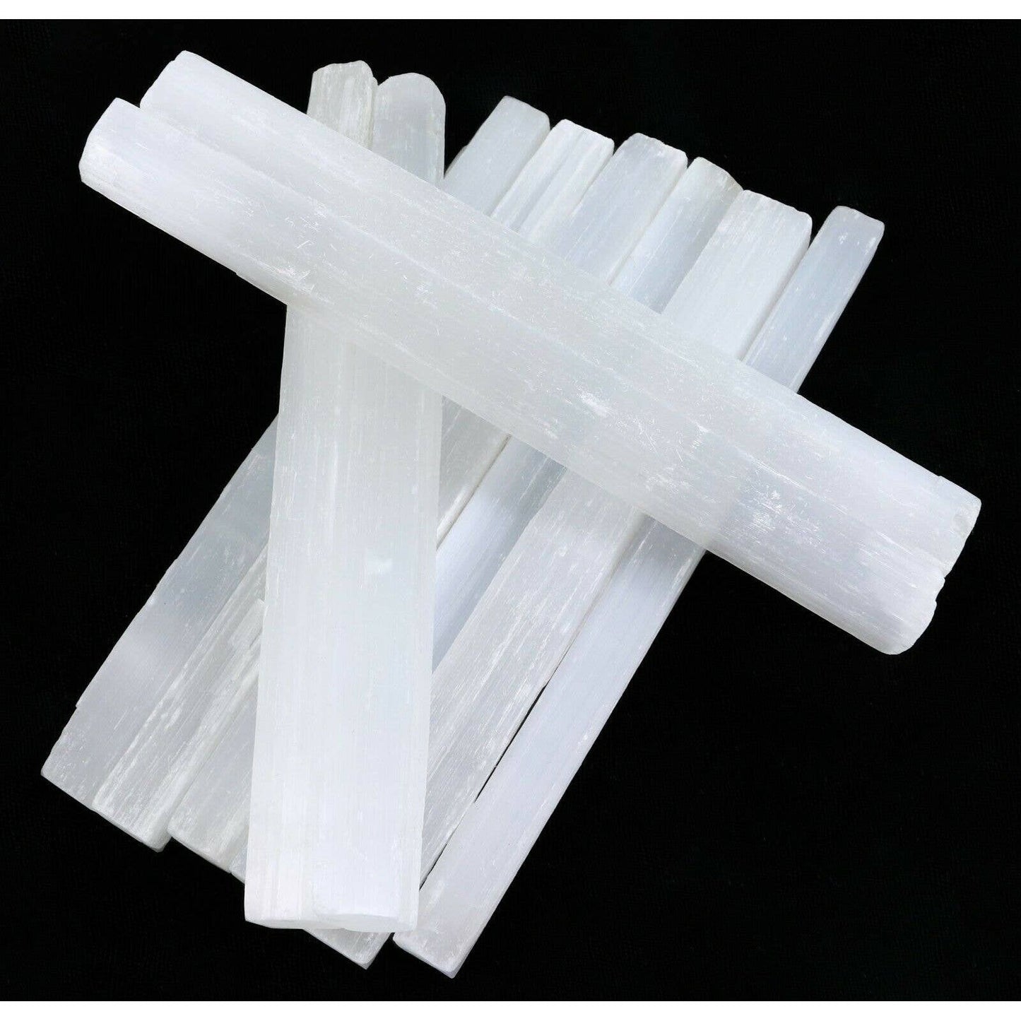 Selenite crystal wand 8 inch polished white Moroccan satin spar cleansing tool - Unearthed Vibes