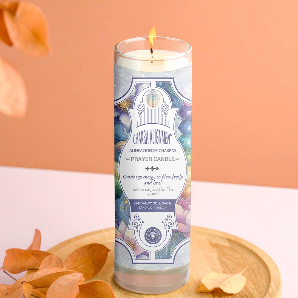 Chakra Alignment Prayer Candle 8" (9.5 oz), view 2 - Unearthed Vibes