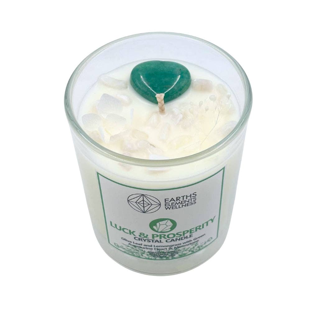 Crystal Candle, Luck & Prosperity, view 2 - Unearthed Vibes
