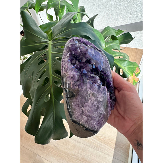 Buy Polished Amethyst Base - 2 lbs 10 oz | Purple Amethyst Crystal | Healing Stone | Perfect Gift