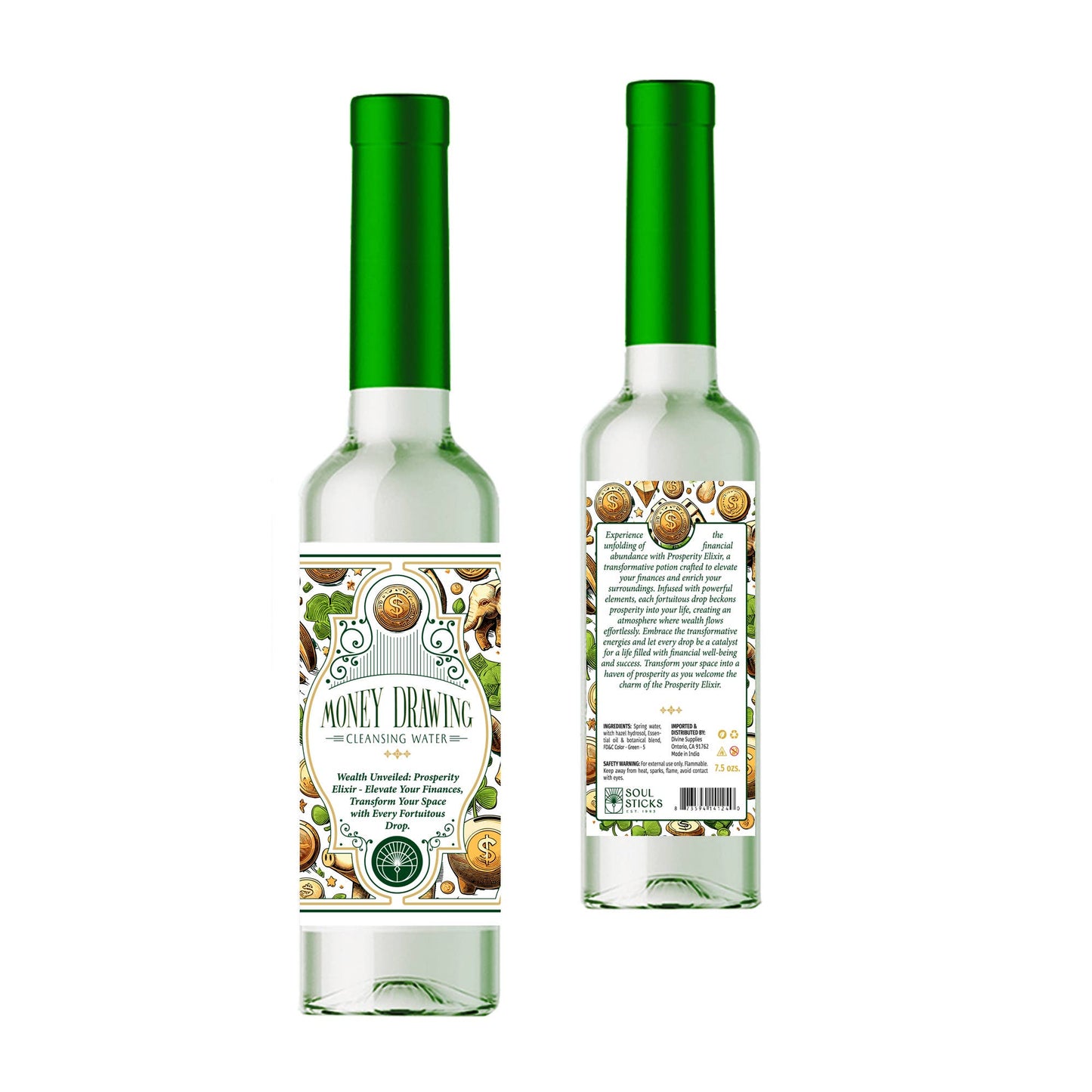 Money Drawing Spiritual Cleansing Water 7.5 oz - Unearthed Vibes