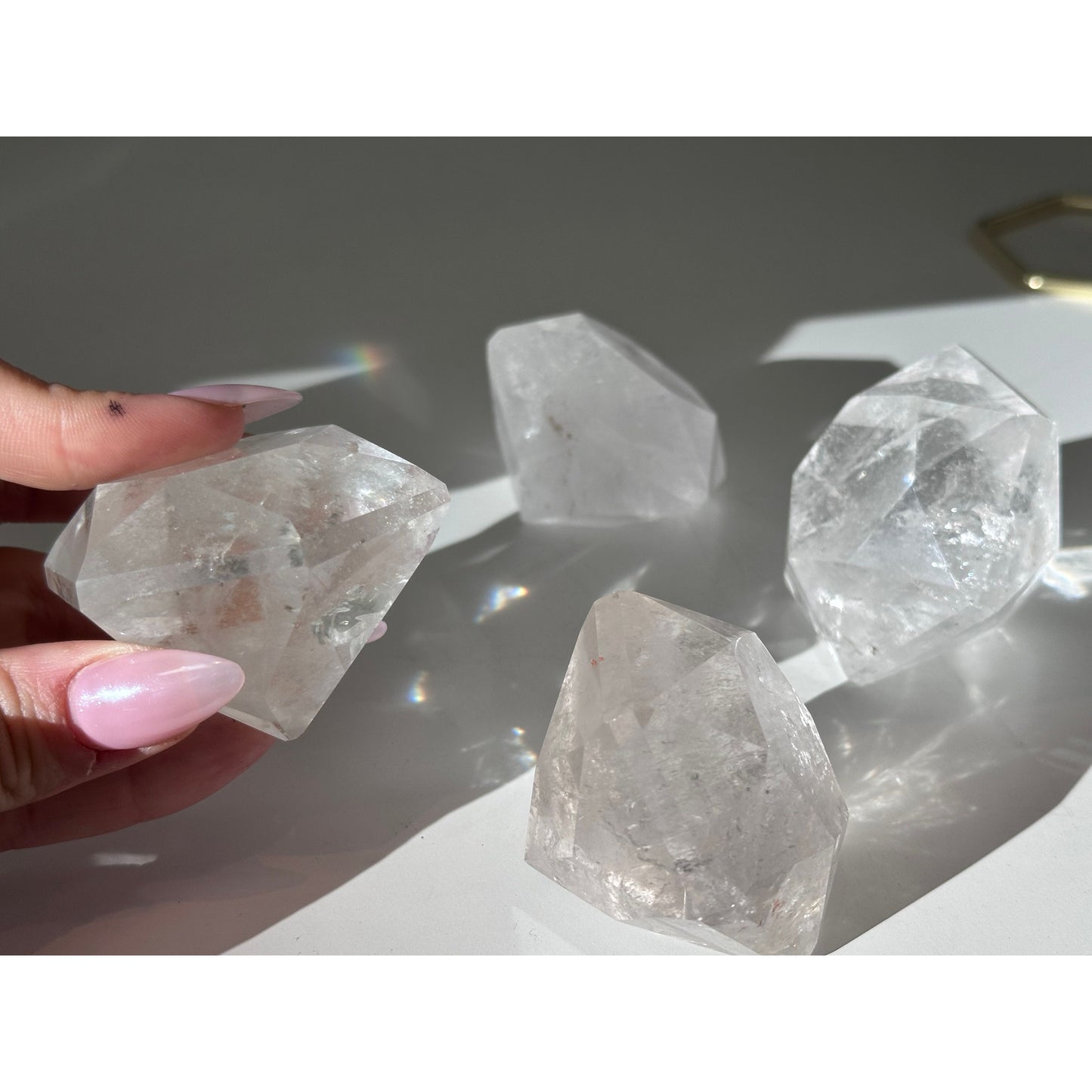 Clear Quartz Diamond Shape Polished Crystal Energy Amplifier - Unearthed Vibes