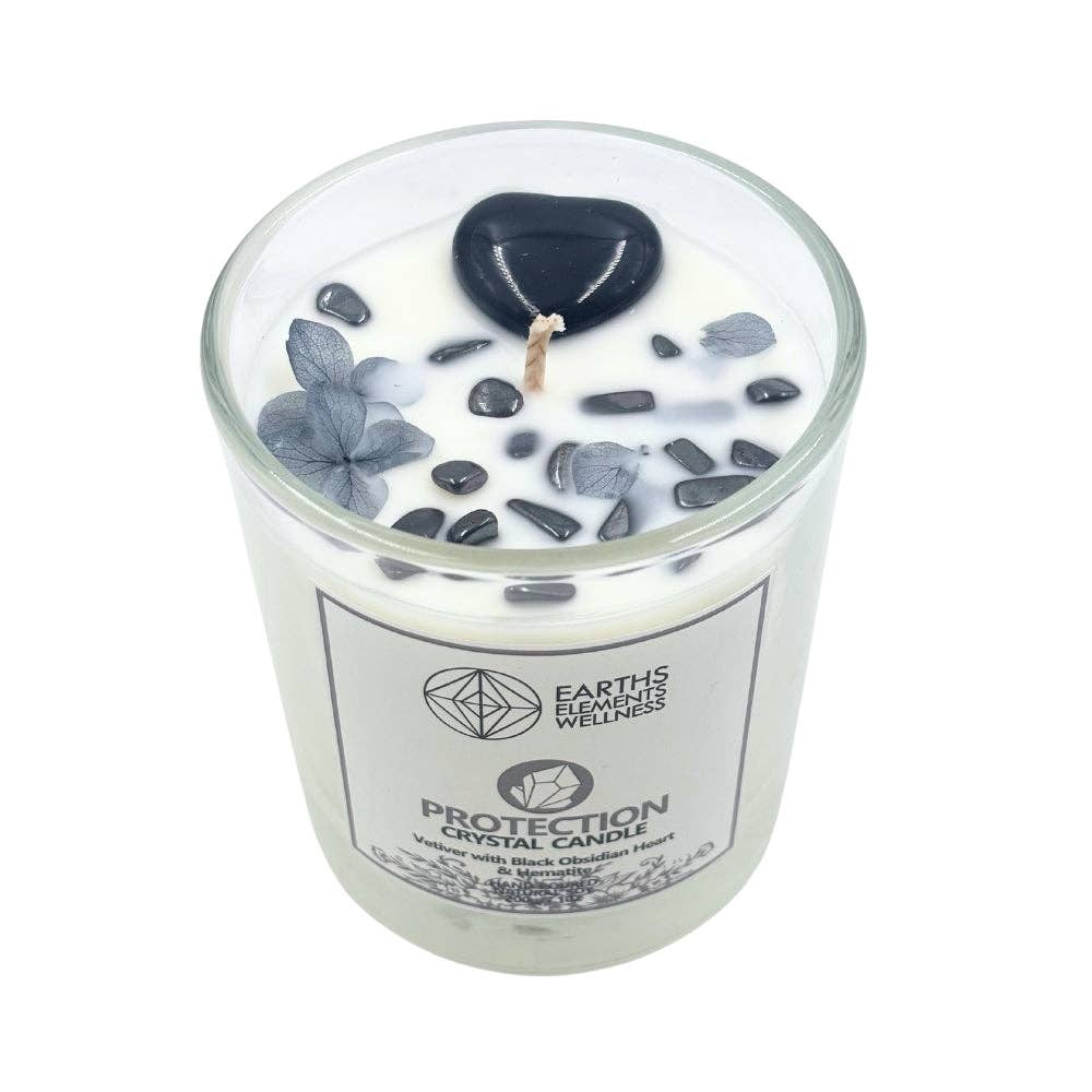 Crystal Candle, Protection, view 2 - Unearthed Vibes