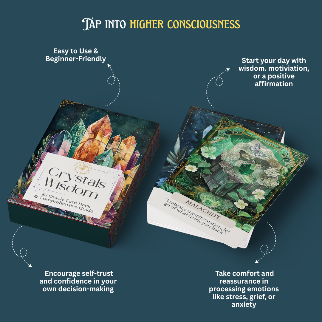 Crystals Wisdom Oracle Card Deck, view 2 - Unearthed Vibes