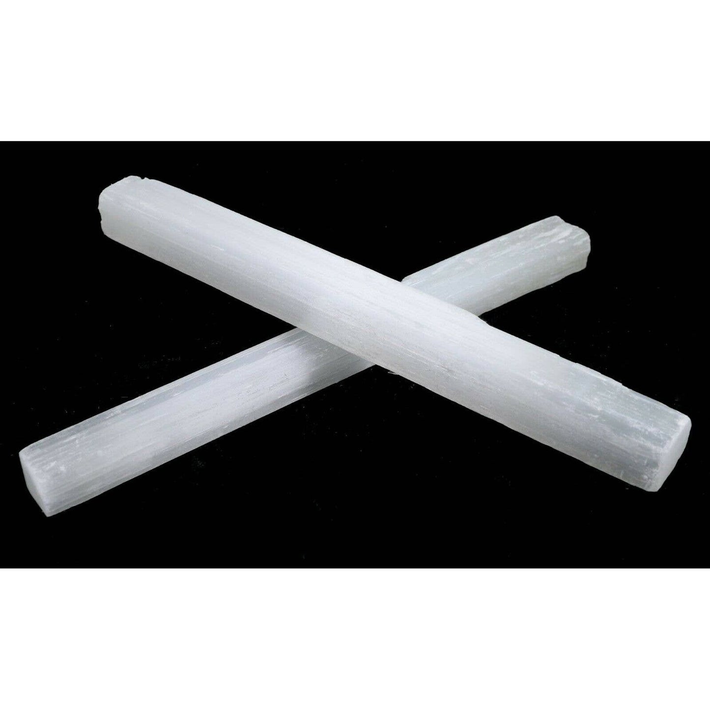 Selenite crystal wand 8 inch view 2, luminous white crystal altar and cleansing piece - Unearthed Vibes