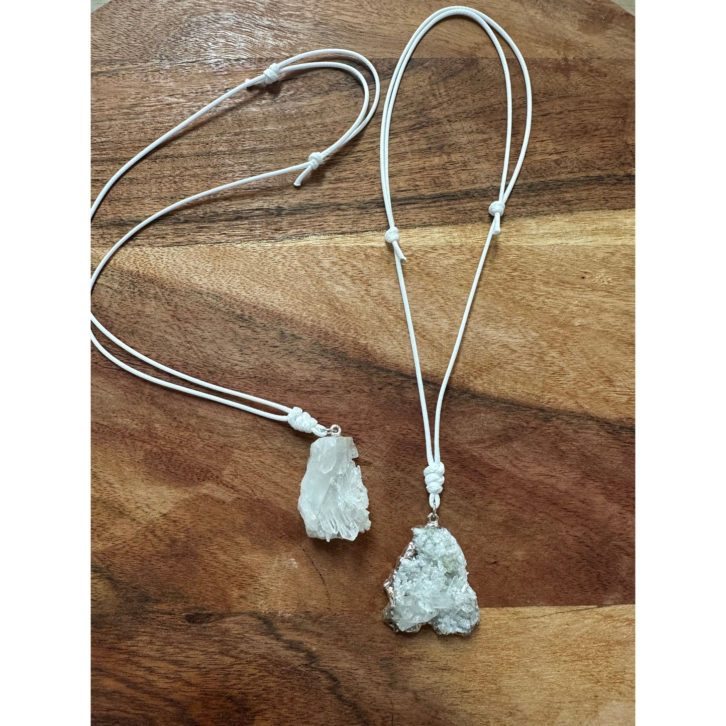 Clear quartz cluster Necklace, view 2 - Unearthed Vibes