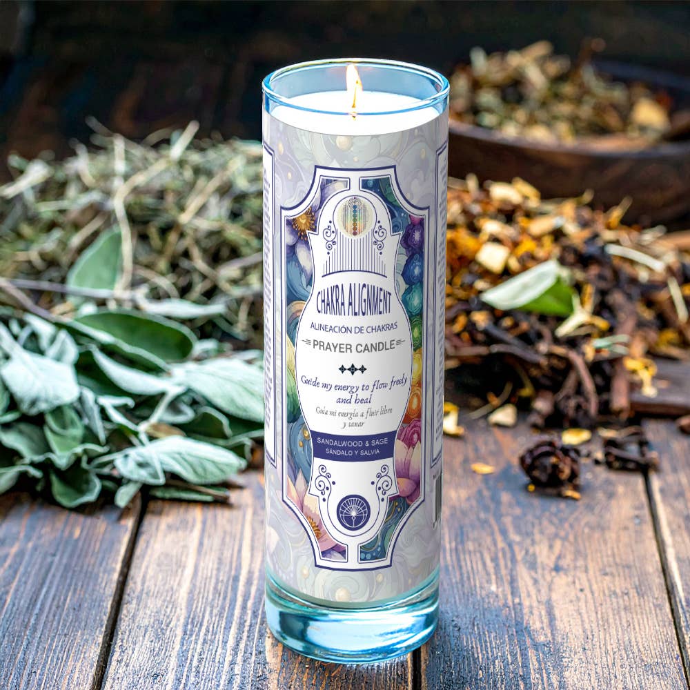 Chakra Alignment Prayer Candle 8" (9.5 oz) - Unearthed Vibes