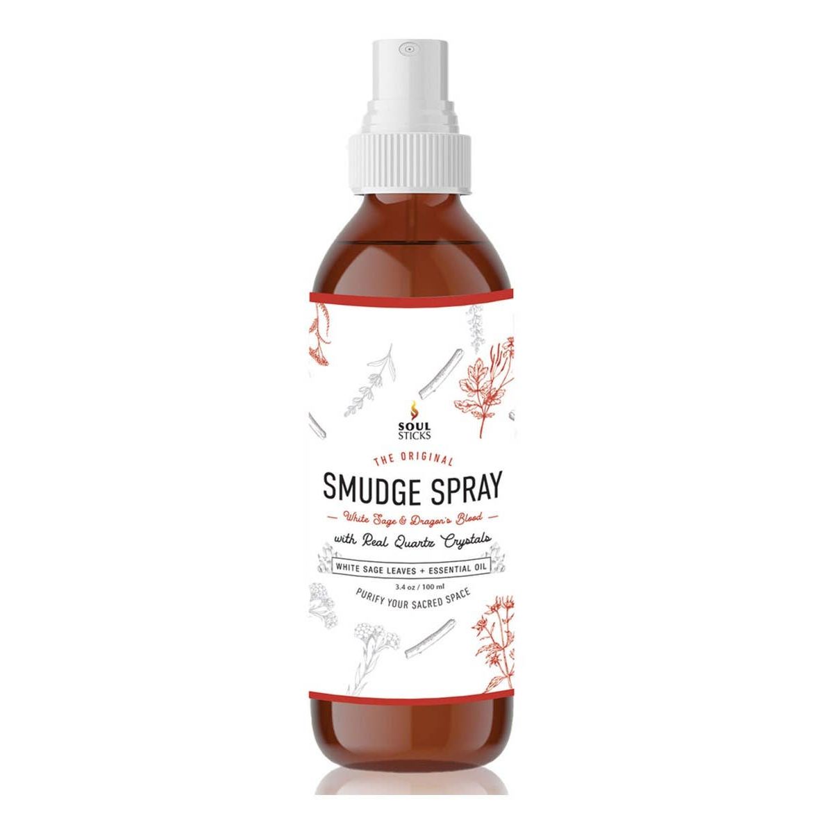 Dragon's Blood Sage smudge spray, 3.5 oz amber glass spray bottle by Soul Sticks - Unearthed Vibes